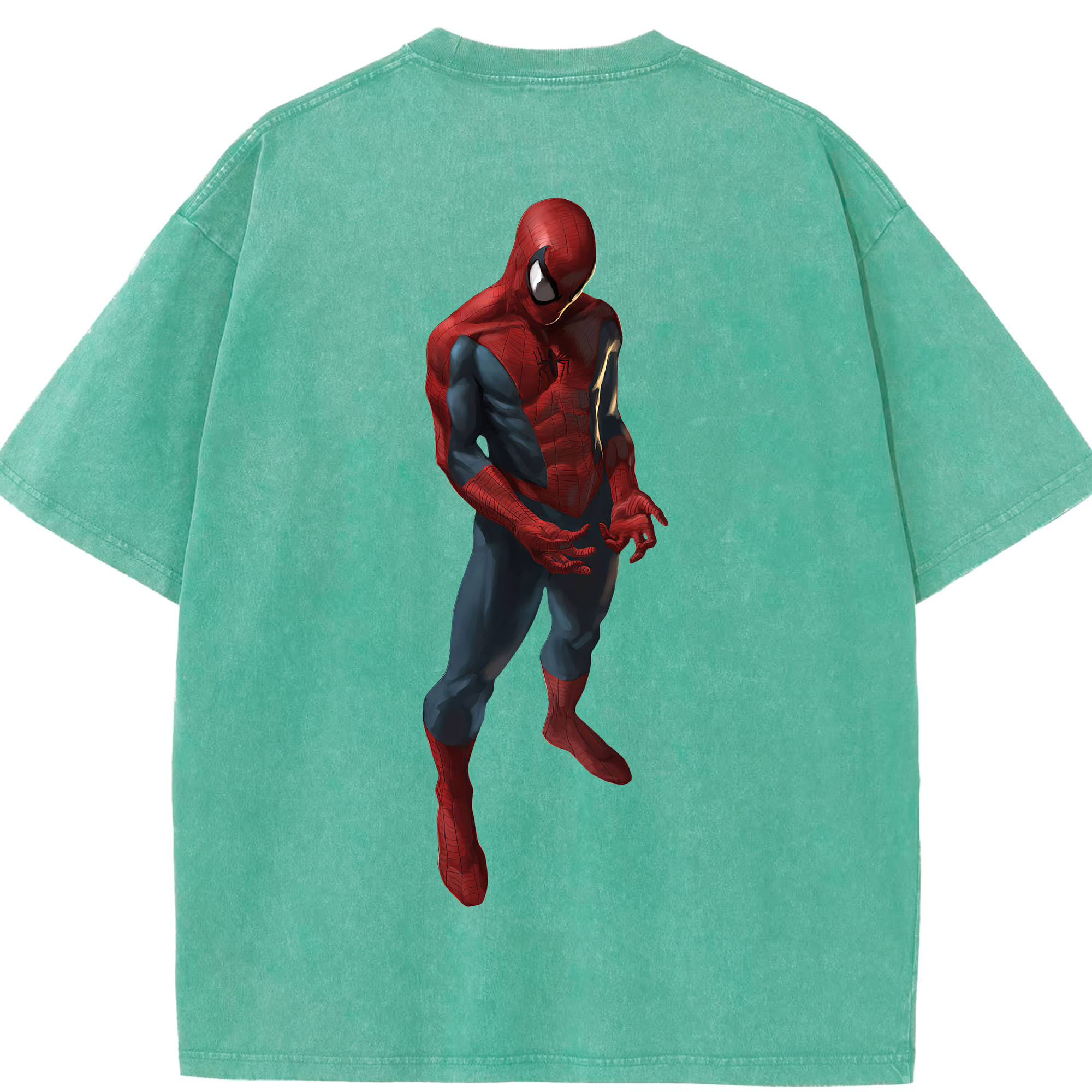 （画像用） Spider Man スパイダーマン 綿100% ヴィンテージ風 半袖Tシャツ（背面プリント）
